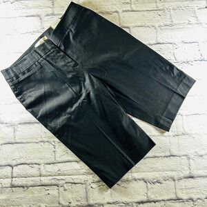 Chicos The Ultimate Fit Bermuda Shorts Womens 0 Black Slim Crossover Twill NWT